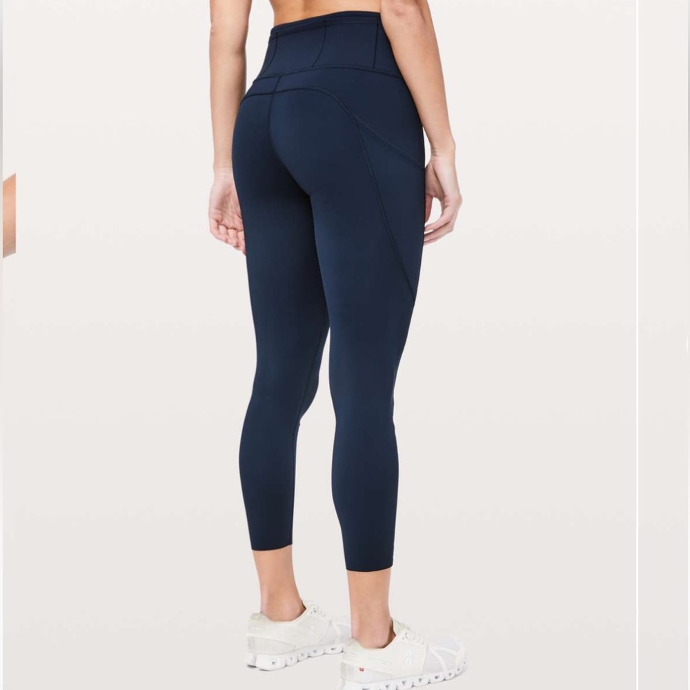 Lululemon fast and free tights peloton logo navy blue 8 - Picture 5 of 15